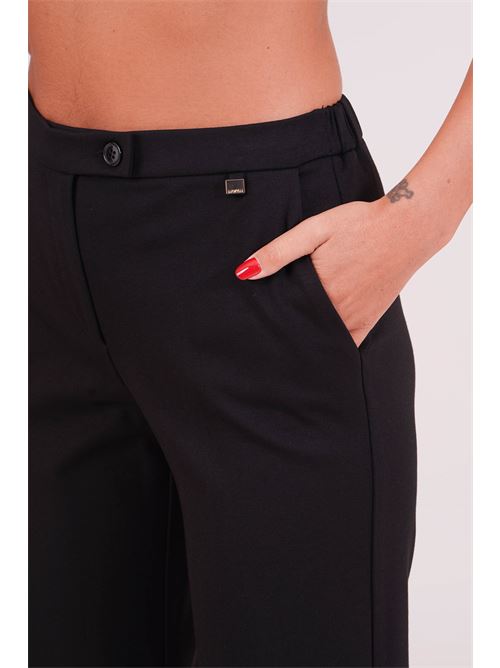 Pantalone in punto milano con risvolto Luckylu Milano | PA19PMBLACK